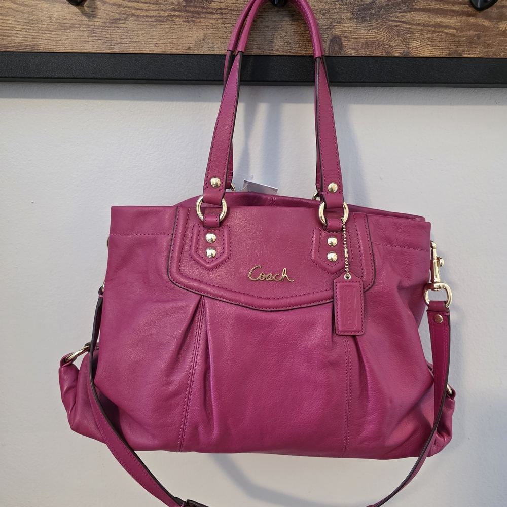 NWT Coach Ashley Leather Carryall Handbag W/ Matching Wallet